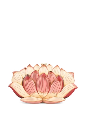 SILVIA FURMANOVICH lotus flower marquetry clutch bag - Pink
