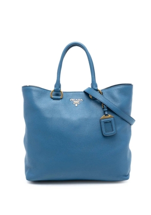 Prada Pre-Owned 2000-2025 Vitello Daino Open Convertible Tote satchel - Blue