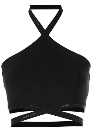 Alexander Wang halterneck crossed logo vest - Black