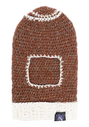 VITELLI contrast-stitch crochet-knit balaclava - Brown