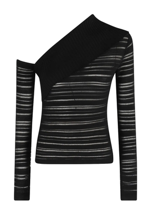 Federica Tosi one-shoulder ribbed knit top - Black