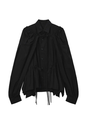 Yohji Yamamoto balloon-sleeve drawstring top - Black