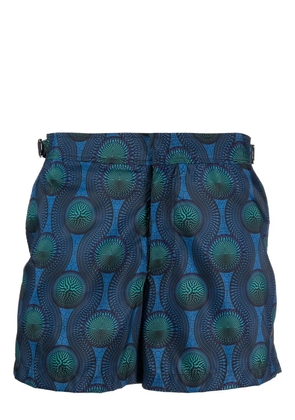 OZWALD BOATENG mosaic-print swim shorts - Blue