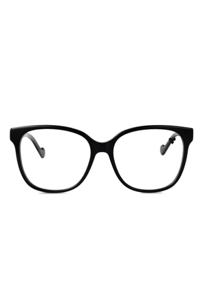 LIU JO heart-detail rectangle-frame glasses - Black