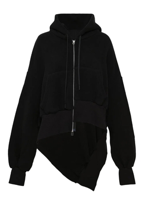 Yohji Yamamoto asymmetrical zip-up hooded jacket - Black