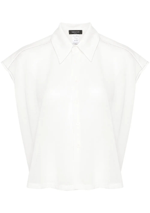 Fabiana Filippi fine-knit sleeveless shirt - White