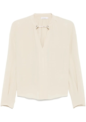 Patrizia Pepe logo chain-detailed blouse - Neutrals