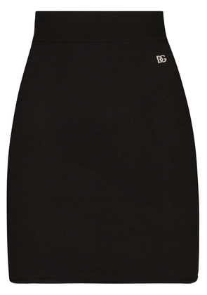 Dolce & Gabbana logo-plaque mini skirt - Black