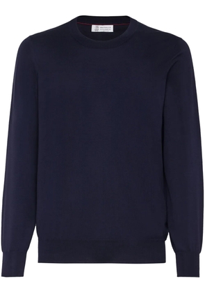 Brunello Cucinelli crew-neck cotton jumper - Blue