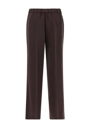 Alberto Biani Cady elastic-waistband straight trousers - Brown