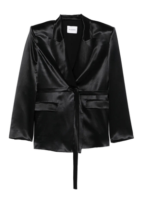 THE ANDAMANE tie-waist pocket blazer - Black