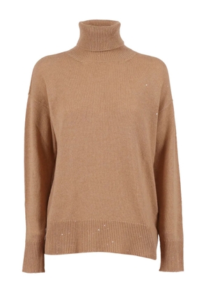 Lorena Antoniazzi sequin-embellished turtleneck sweater - Brown