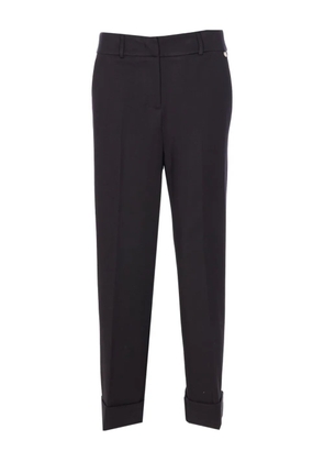 LIU JO button-cuffed tailored trousers - Black