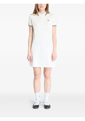 Fred Perry polo-collar mini dress - White