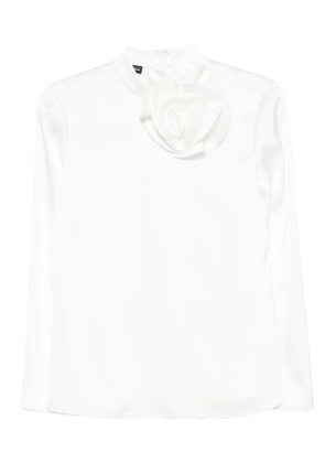 Emporio Armani floral-appliqué blouse - White