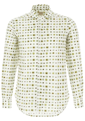 4FF abstract-print cotton shirt - White