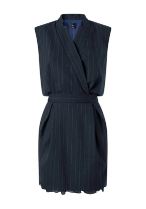 PINKO pinstripe wrap mini dress - Blue