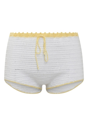 MIXIK crochet-knit shorts - White