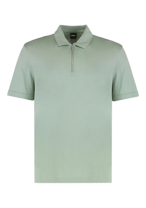 BOSS zip-neck polo shirt - Green