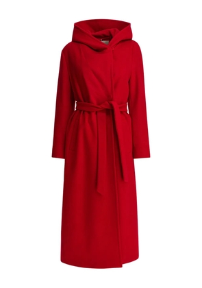 Herno hooded belted double-breasted coat - Red