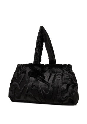 Nike embossed faux fur tote bag - Black