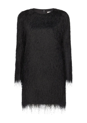 LouLou de Saison Tina fringed long-sleeve mini dress - Black