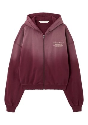 Palm Angels Book Club zip text-print hoodie - Red