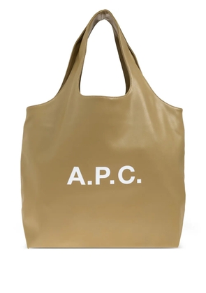 A.P.C. logo-print tote bag - Neutrals