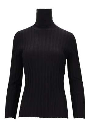 La-Rose high-neck ribbed top - Black