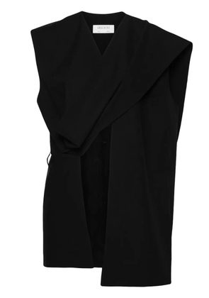 Gauchère wool belted vest - Black