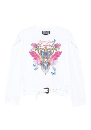 Versace Jeans Couture printed belted blouse - White