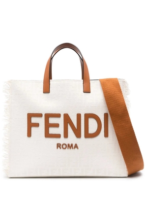 FENDI jacquard-logo canvas tote bag - Neutrals