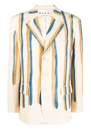 Marni striped single-breasted blazer - Neutrals