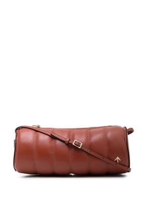 Manu Atelier Padded Cylinder ribbed shoulder bag - Red
