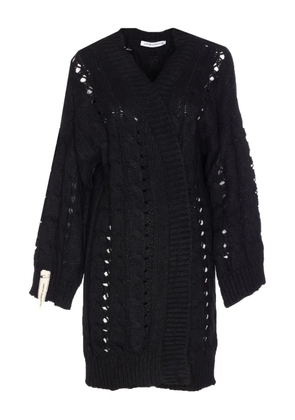 MAR DE MARGARITAS cable-knit open-weave cardigan - Black