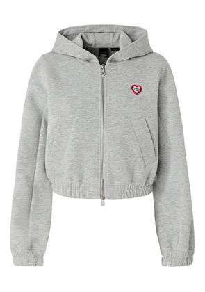 PINKO logo-embroidered hoodie - Grey