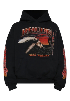 RHUDE graphic-print hoodie - Black