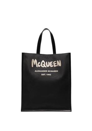 Alexander McQueen brushed logo tote bag - Black