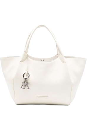 Emporio Armani logo-charm tote bag - White