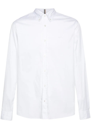 BOSS logo-embroidered poplin shirt - White