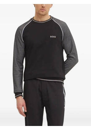 BOSS contrast-panel crew-neck sweatshirt - Black