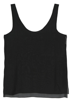 Gauchère semi-sheer silk blouse - Black