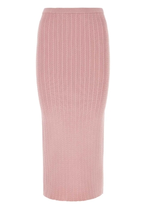 Alessandra Rich cable-knit pencil skirt - Pink