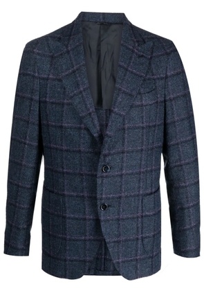 GABO NAPOLI check-pattern single-breasted blazer - Blue