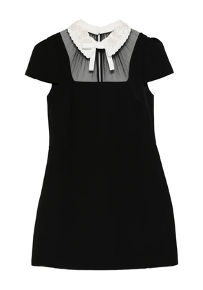 Self-Portrait beaded collar mini dress - Black