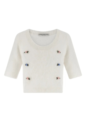 Alessandra Rich embroidered sweater - White