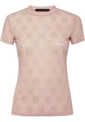 Philipp Plein Pure Monogram Strass T-shirt - Pink