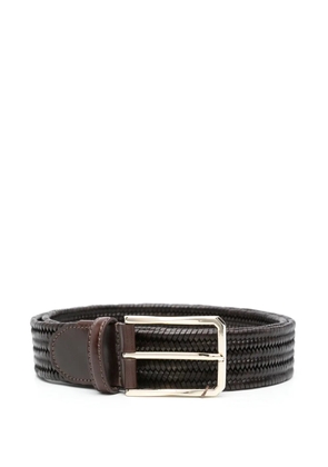 Canali braided-leather belt - Brown
