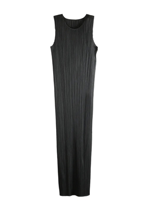 Pleats Please Issey Miyake pleated sleeveless midi dress - Black