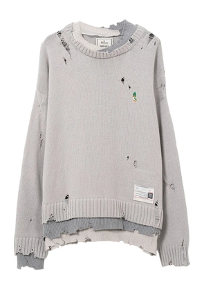 Maison MIHARA YASUHIRO layered distressed sweater - Grey